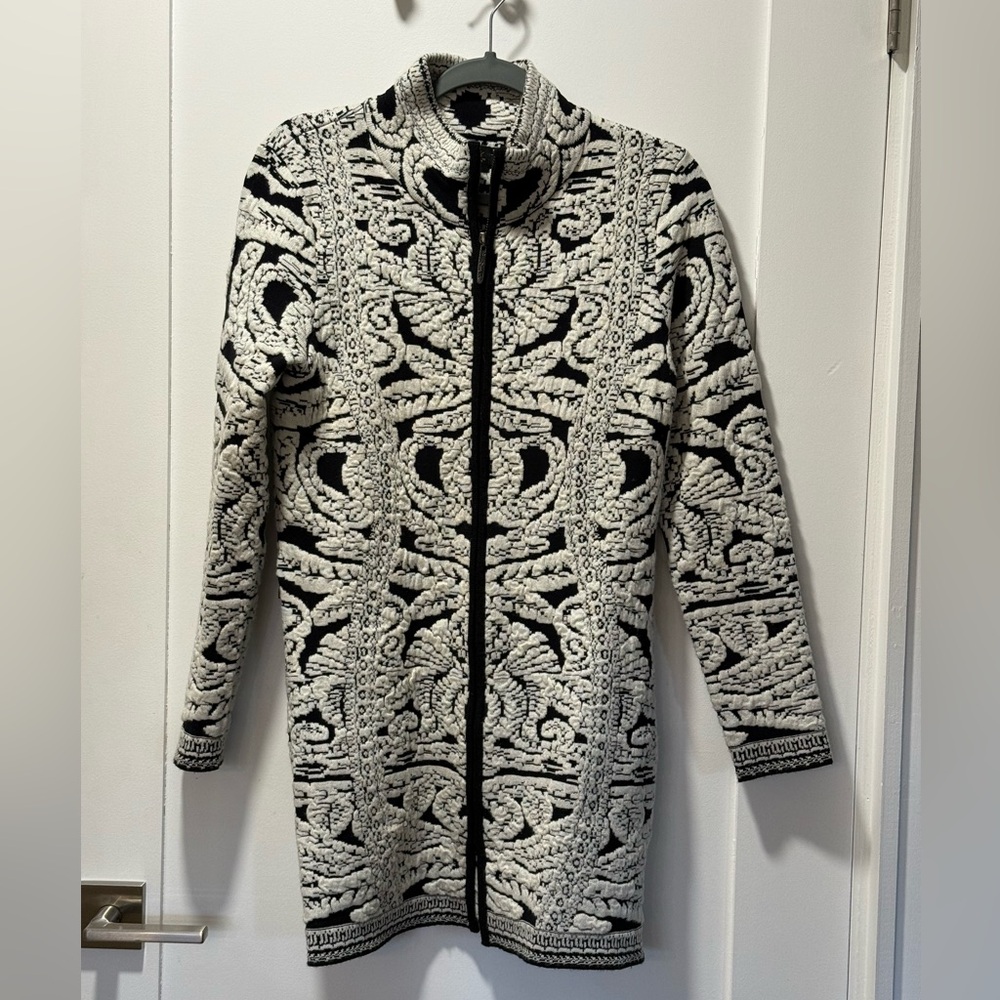 Women's Black and White Knit Jacket